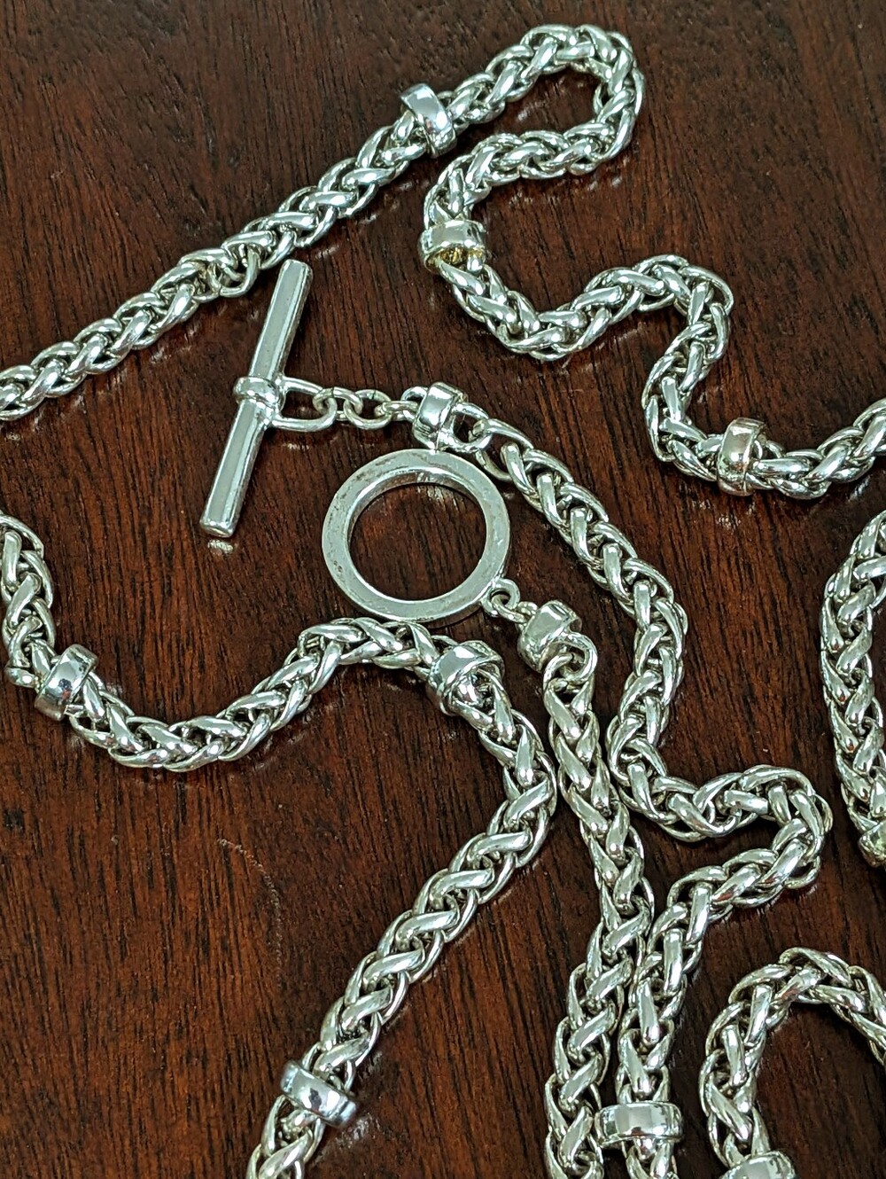 Lauren Ralph Lauren 39" Long Wheat Chain Toggle Necklace Convertible Waist Belt